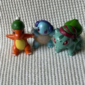 Pokemon Battle Christmas Winter figure Squirtle Bulbasaur Charmander Lot
